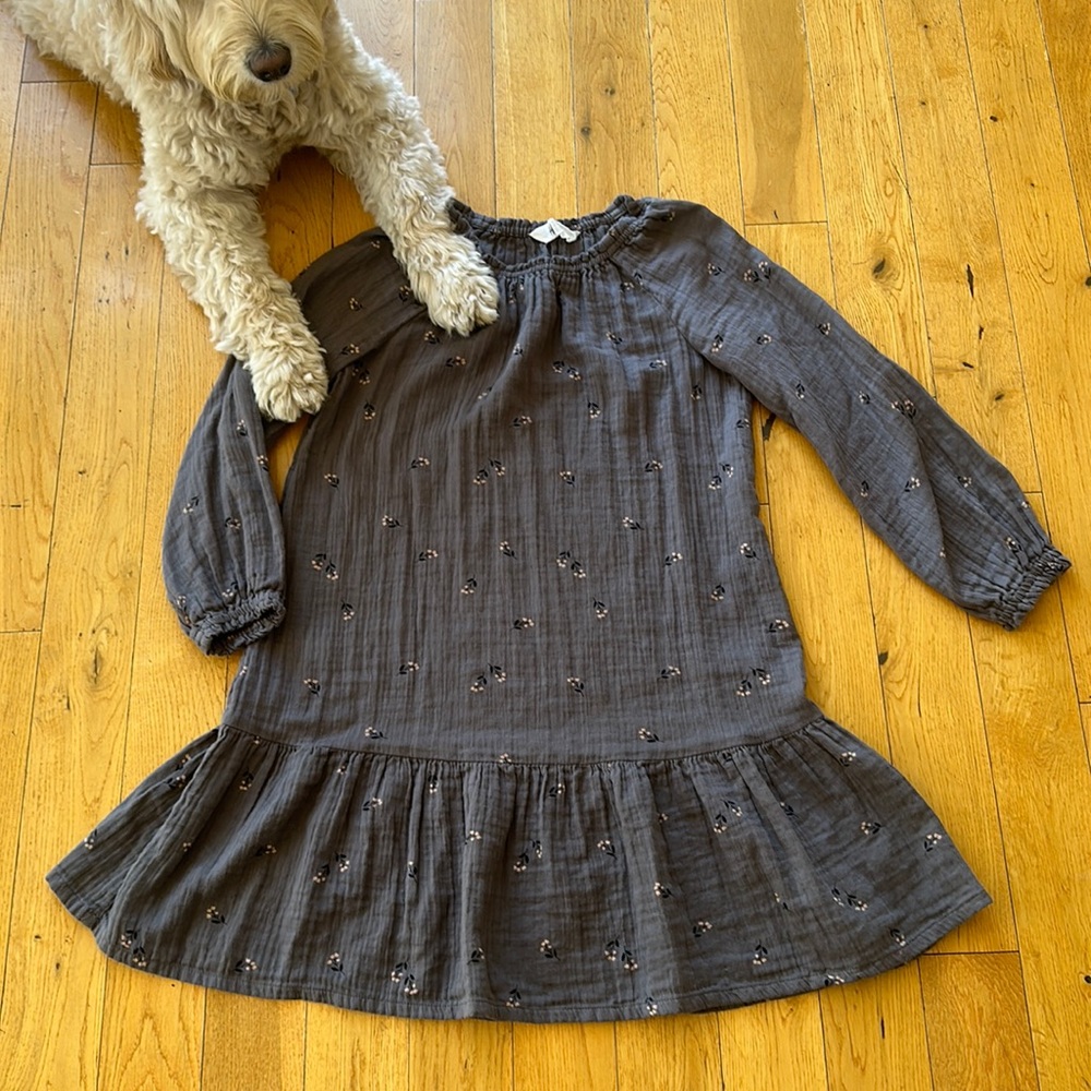 H&M size 10 floral cotton dress, elastic at wrists and neck, so cute!